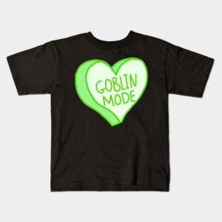 Green Heart Goblin Mode Kids T-Shirt